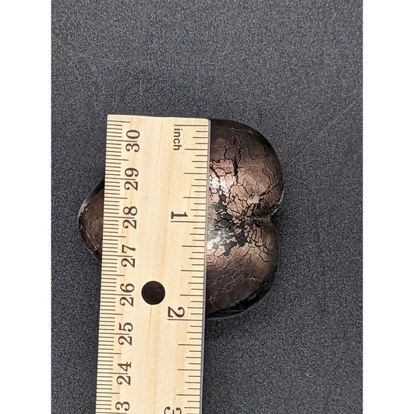 Robert Held Brutalist Gold Metallic Hand Blown Heart Art Glass Paperweight - Picture 8 of 9